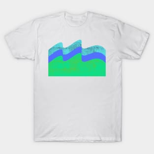 blue green water waves design T-Shirt
